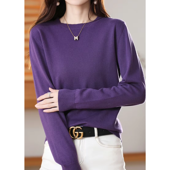 W&W Mode | Cashmere Pullover Damen Klassischer Rundhals, Weich & Atmungsaktiv