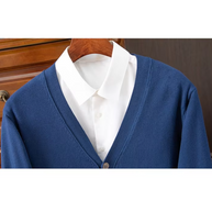 WW | Herren Strickjacke Mit Knöpfen, Leichter Stoff, Klassischer V-ausschnitt