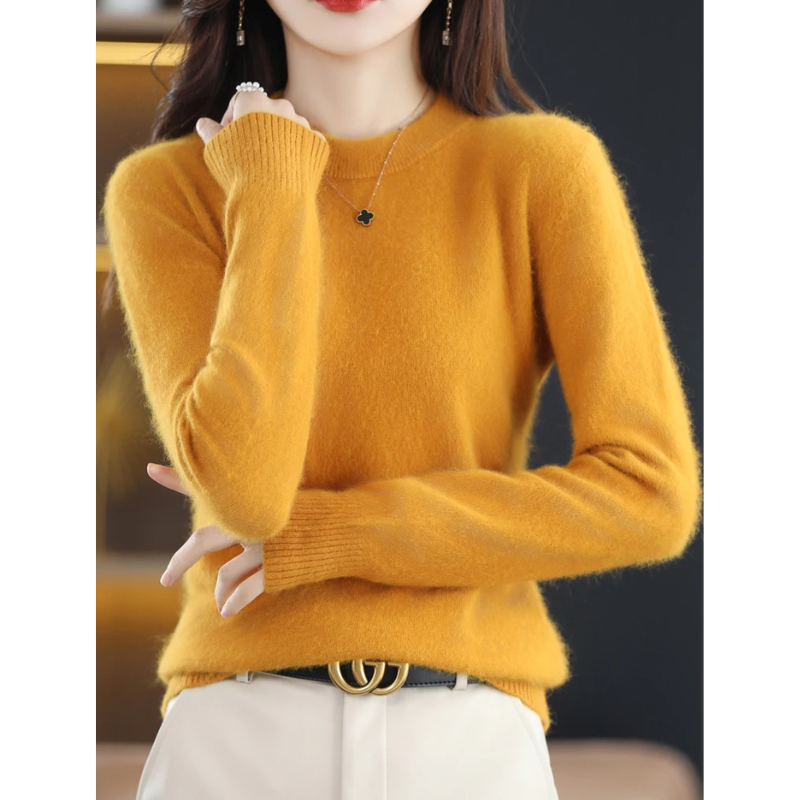 WW | Kaschmir Pullover Damen Luxuriöser Rundhalsausschnitt, Weich & Modisch