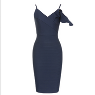 Midikleid mit Umschlagbund | Blau