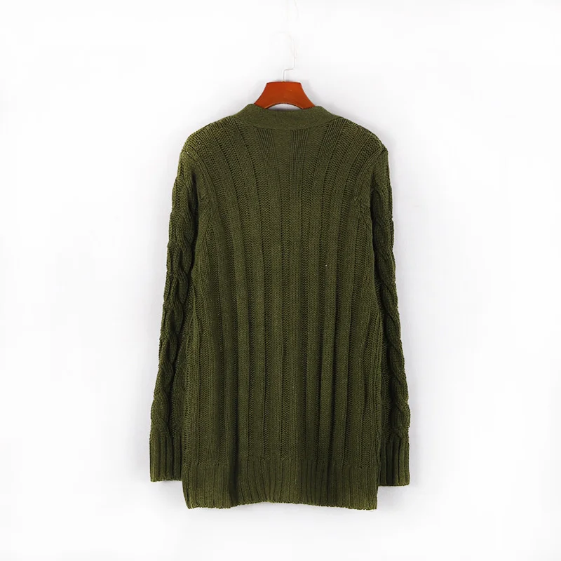 W&W Mode | Wollstrickjacke Damen Mit Zopfmuster Und Holzknöpfen, Lockere