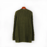 WW | Wollstrickjacke Damen Mit Zopfmuster Und Holzknöpfen, Lockere
