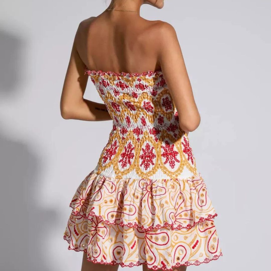 WW | Rüschen Rotes Kleid