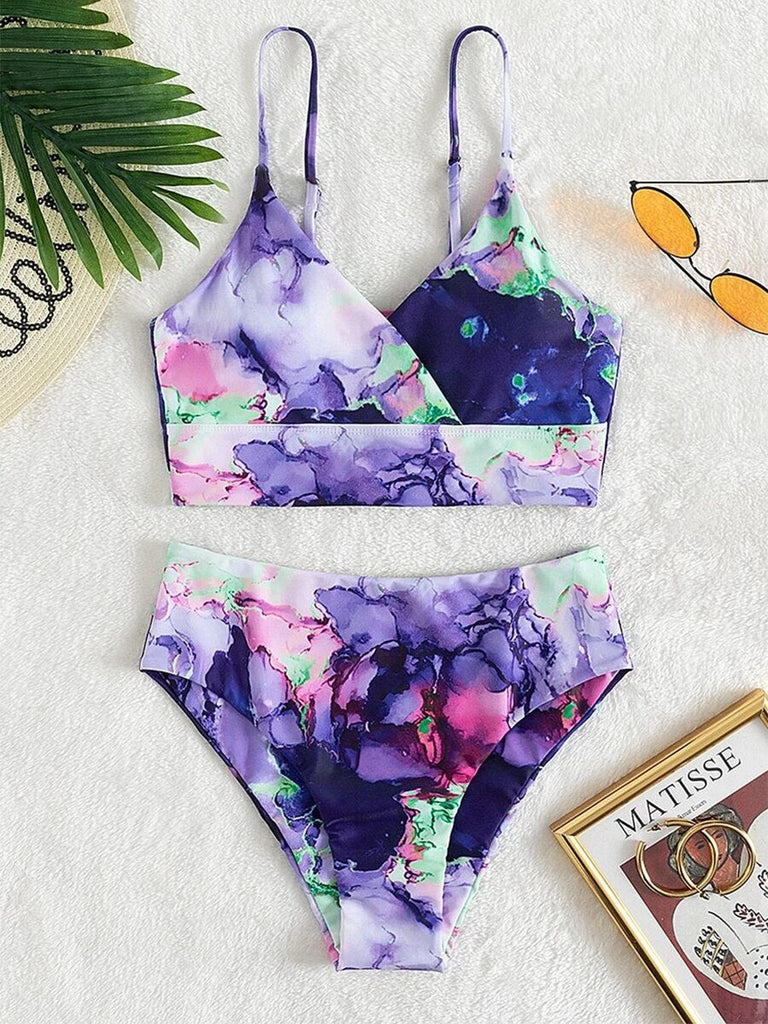 WW Bikini | Eleganter Bikini mit Marmorprint