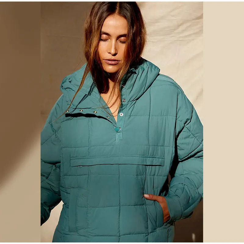 Damen Jacke, dünn wattiert und warm, mit Pullover-Schnitt