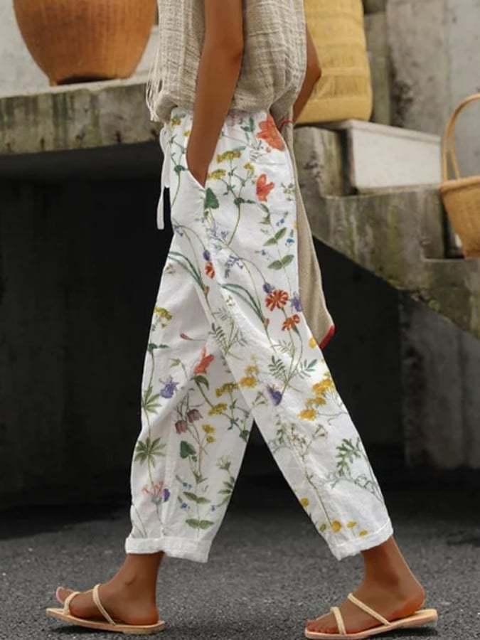 WW | Bequeme Weite Hose Mit Modernem Print Für Frauen
