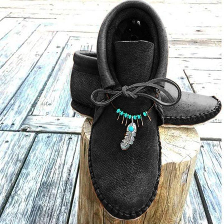 Damen Stiefel aus veganem Leder mit rutschfester Gummisohle