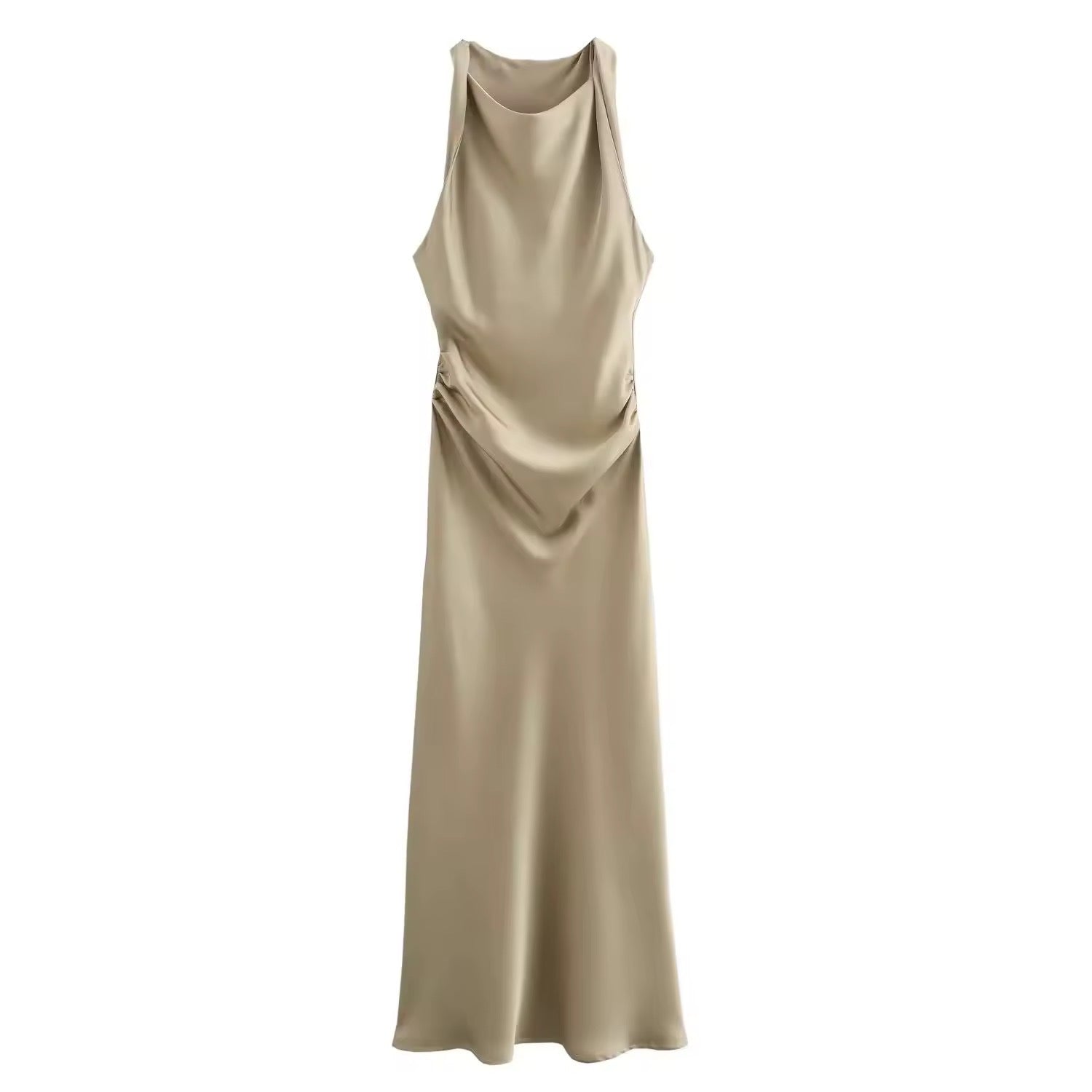 WW | Satin Maxikleid Elegante Drapierung