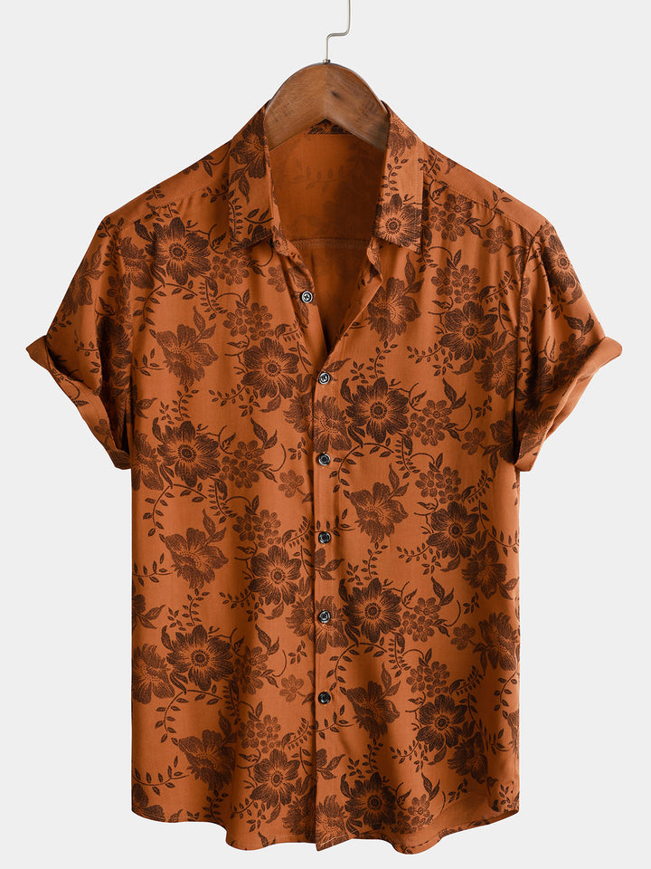 W&W Mode | Retro Blumenmuster Mit Kurzen Ärmeln