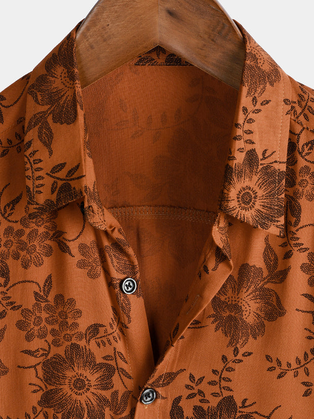 WW | Retro Blumenmuster Mit Kurzen Ärmeln
