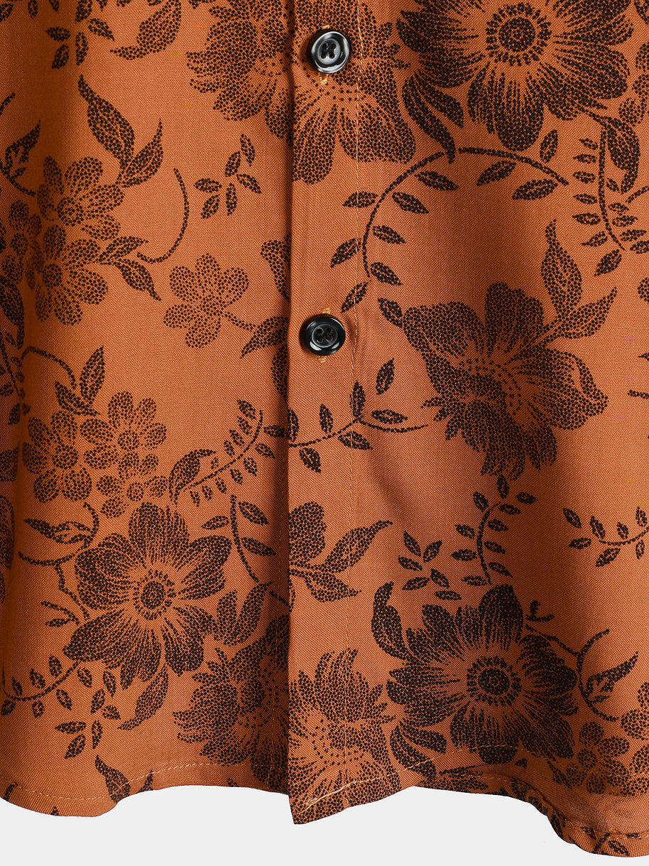 WW | Retro Blumenmuster Mit Kurzen Ärmeln
