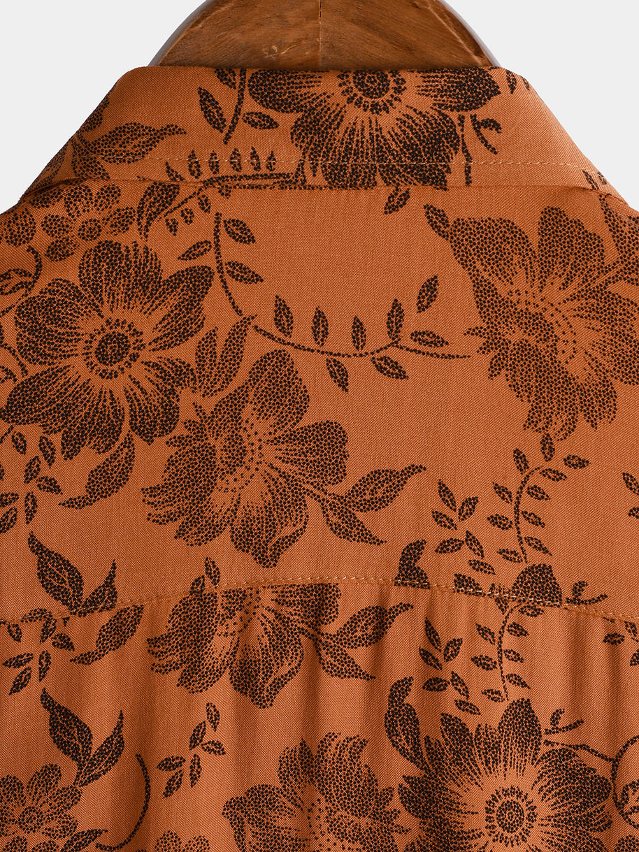 WW | Retro Blumenmuster Mit Kurzen Ärmeln
