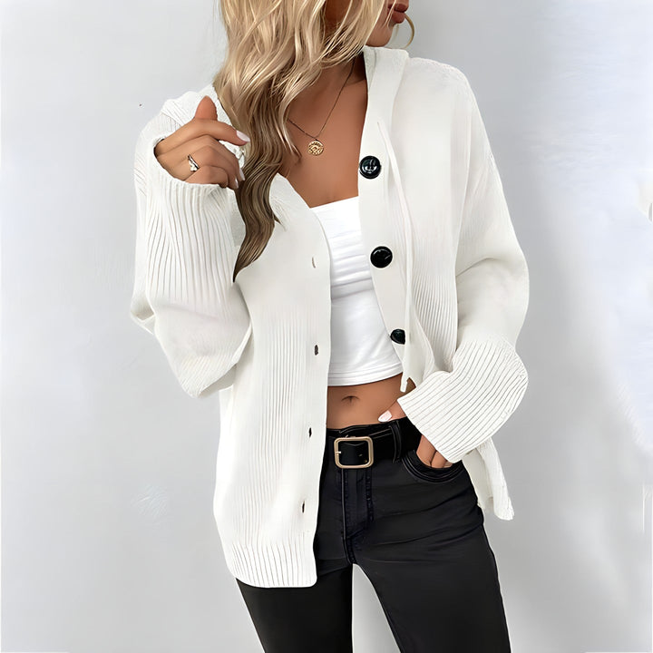 W&W Mode Strickjacke | Elegante bequeme Strickjacke mit Kapuze
