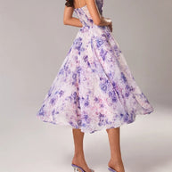 WW | Chiffon Swing Midi-Kleid mit Blumenmuster für Damen