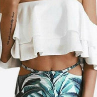 WW | Rosiedress Off Shoulder Rüschendruck Bikini-Set