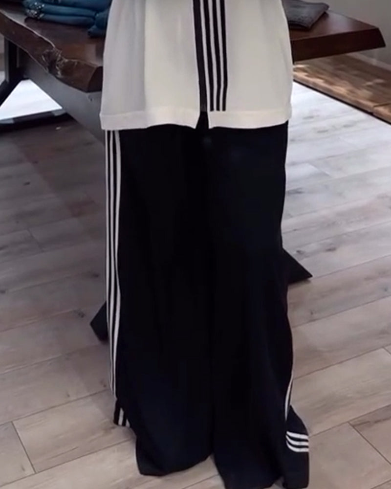 WW | Hoodie und Hose mit Kontrastierenden Streifen