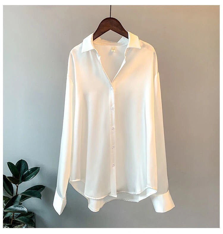 W&W Mode Satinbluse | Bequeme elegante Bluse für Frauen