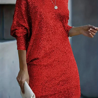 WW | Damen Mini Kleid Partykleid Mit Kontrastierenden Pailletten Für Frauen