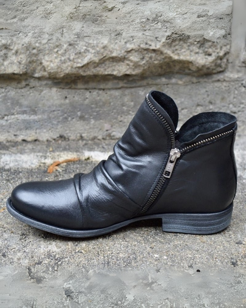 W&W Mode | Lederstiefel mit Reißverschluss