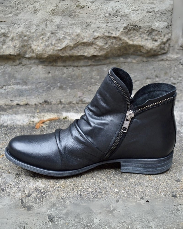 W&W Mode | Lederstiefel mit Reißverschluss
