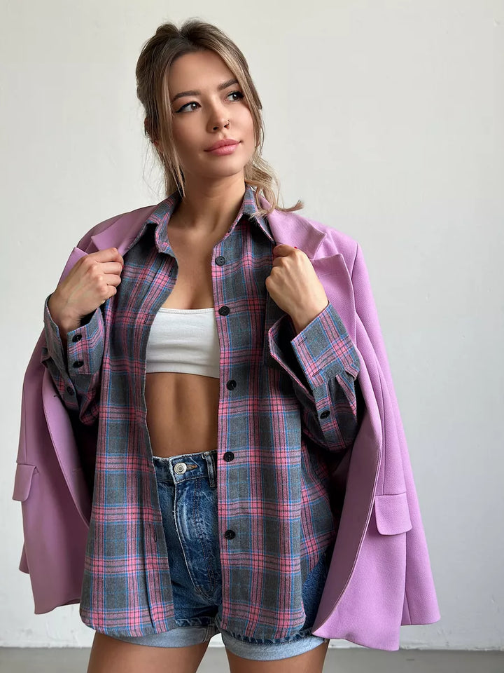 W&W Mode | kariertes Flanellhemd für Frauen