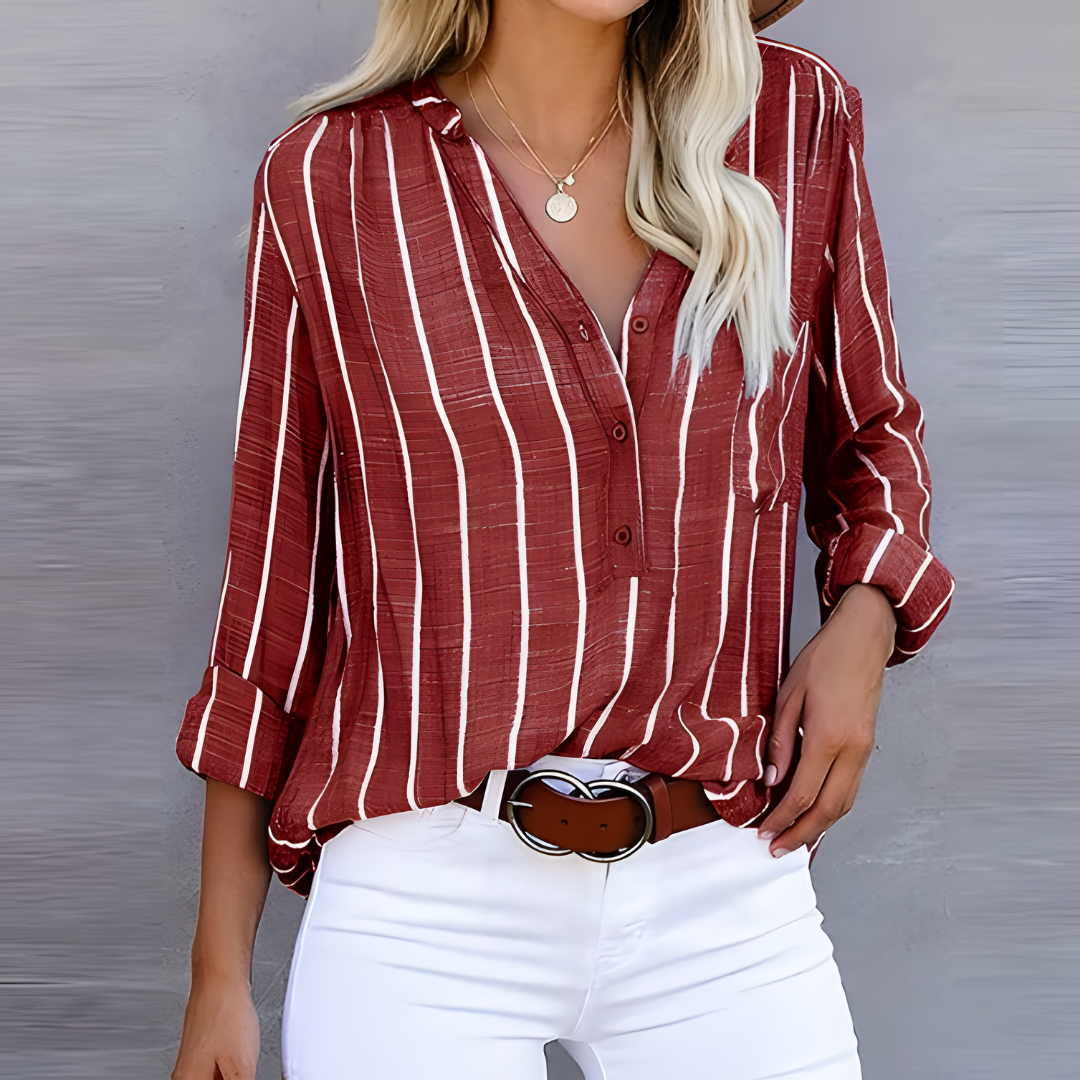 W&W Mode | Modische Bluse für Damen | Gestreift