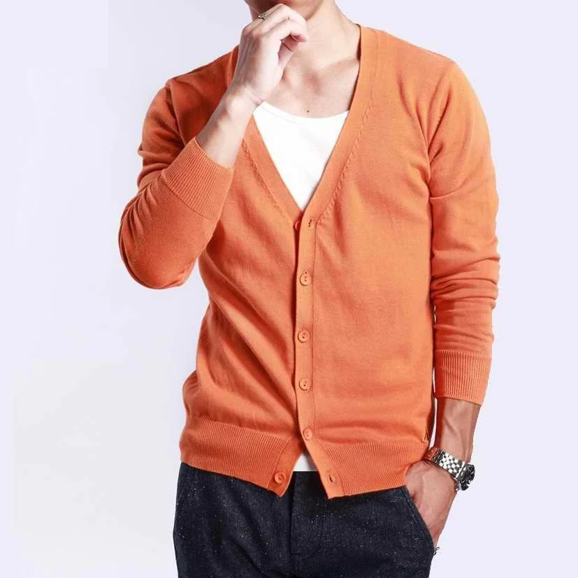 W&W Mode | Herren Strickjacke Mit Knöpfen, Leichtes Material, V-ausschnitt, Klassischer Stil
