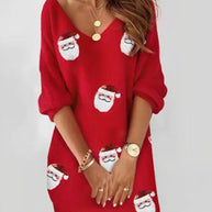 WW | Kleid mit Kleinen Weihnachtsmännern