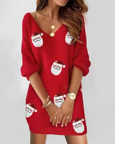 WW | Kleid mit Kleinen Weihnachtsmännern