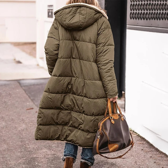 WW | Gepolsterte warme Parka mit Futterkapuze für Damen