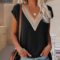WW | T-Shirt mit V-Ausschnitt und Spitze