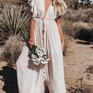 WW | Stil Maxi Kleid mit Flatterärmeln für Frauen