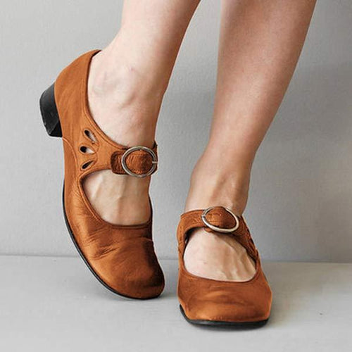 W&W Mode - Vintage Schuhe mit runder Zehenpartie