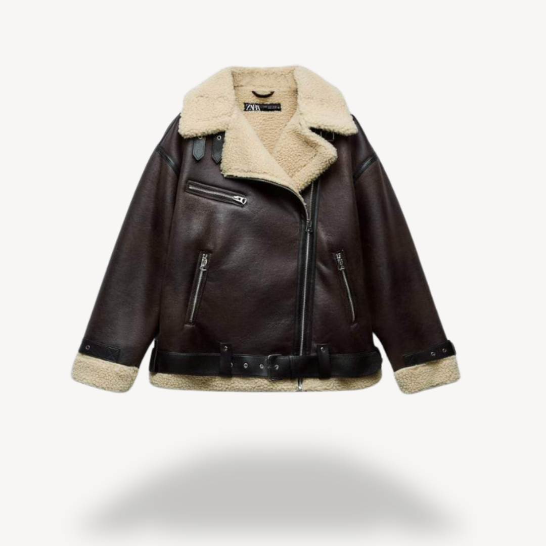 W&W Mode | Shearling Bikerjacke für Frauen