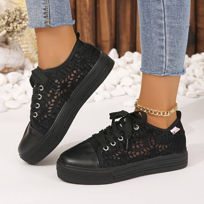 Damen Spitzensneaker mit atmungsaktivem Material und bequemer Passform