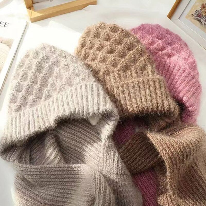 W&W Mode | Mütze und Schal Set - warme Damen Winteraccessoires