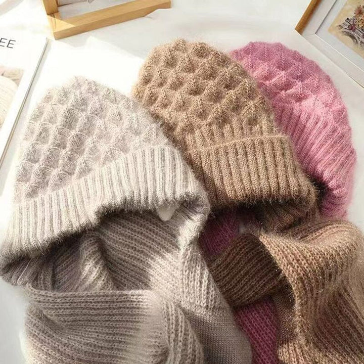 W&W Mode | Mütze und Schal Set - warme Damen Winteraccessoires