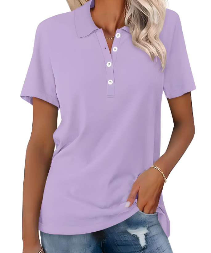 W&W Mode | Nachhaltiges Poloshirt Damen Polo Shirt Mit Kragen Und Knopfverschluss