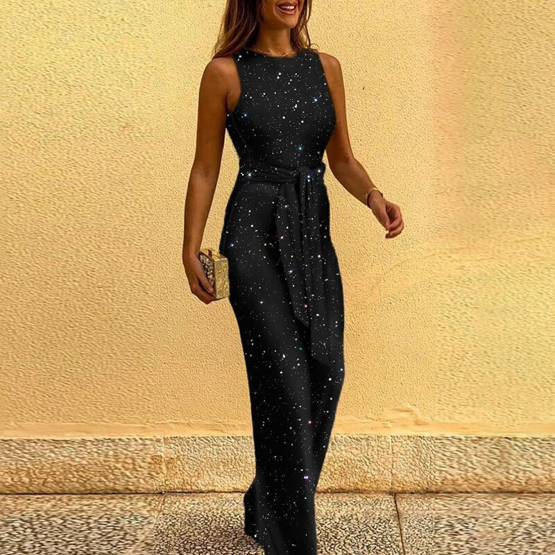 W&W Mode | Damen Jumpsuit Frauen Eleganter Jumpsuit Mit Pailletten Und Glitzer