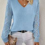 Strickmodepullover mit V-Ausschnitt
