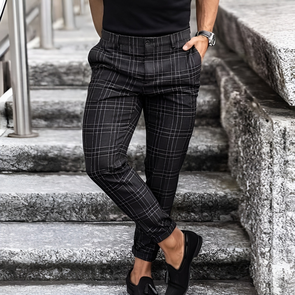WW | Herren Slim Fit Hose Mit Karomuster
