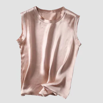 WW | Ärmelloses Seidensatin Top Design