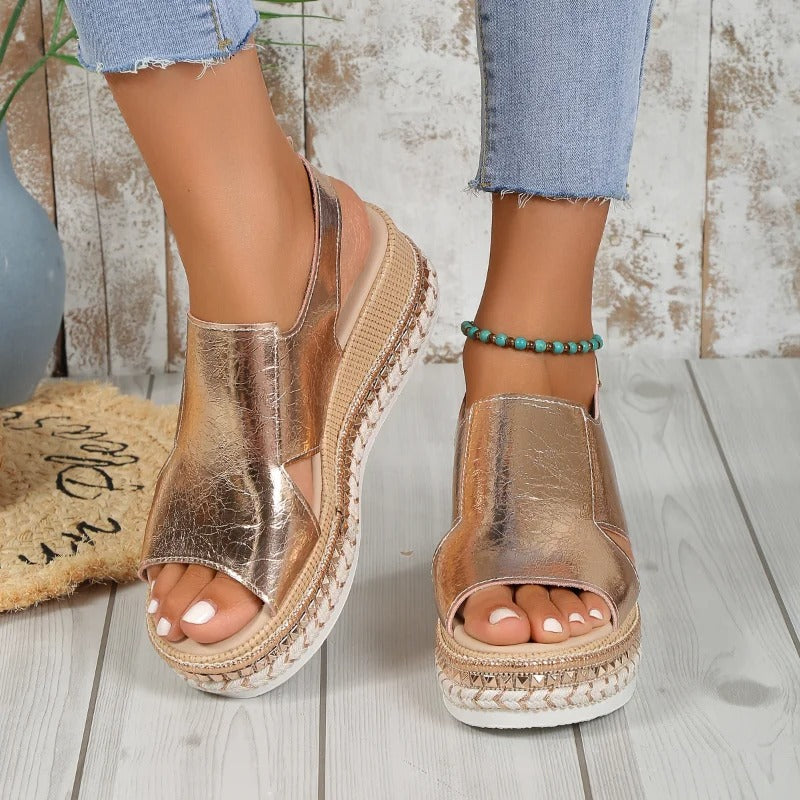 W&W Mode | Orthopädische Damensandalen Erhöhter Absatz Trendy Und Ergonomisches Design