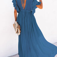 WW | Stil Maxi Kleid mit Flatterärmeln für Frauen