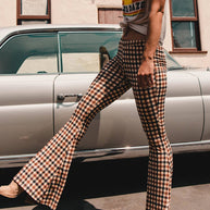 WW | Karierte Hose mit weitem Bein