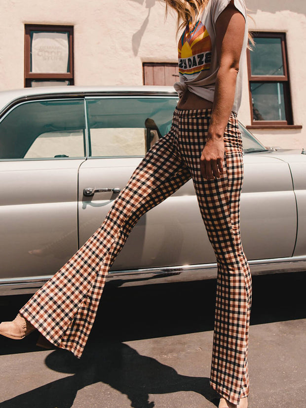 WW | Karierte Hose mit weitem Bein