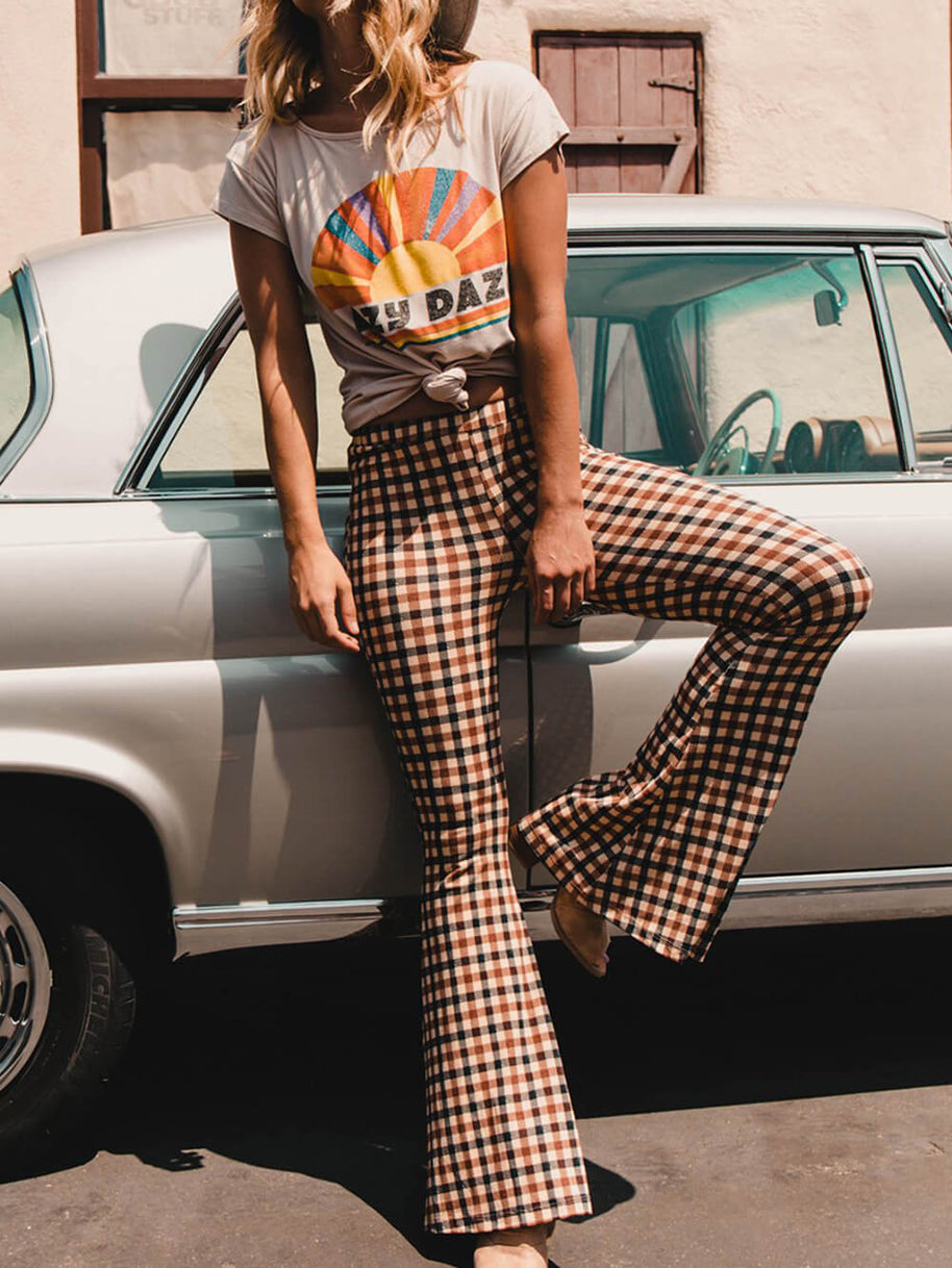WW | Karierte Hose mit weitem Bein