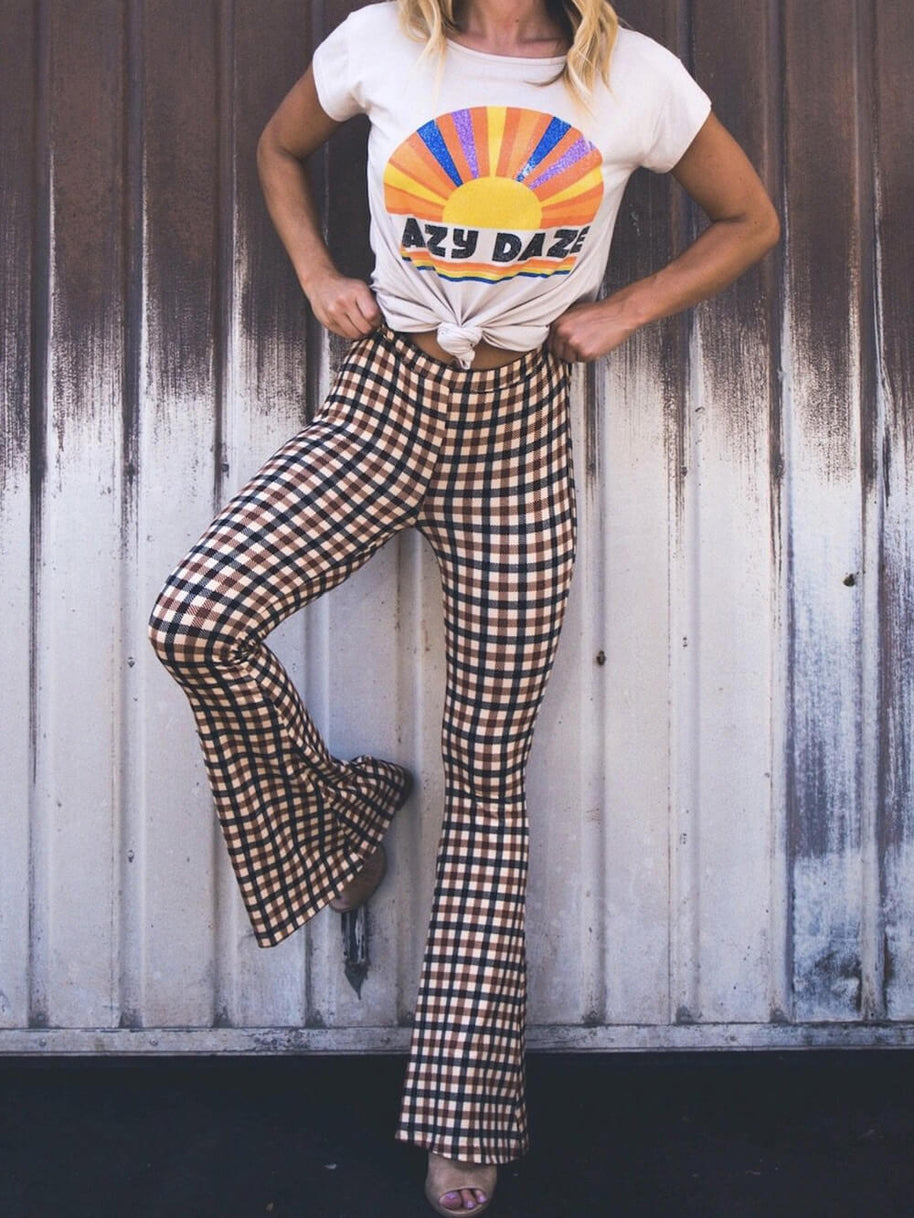 WW | Karierte Hose mit weitem Bein