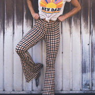 WW | Karierte Hose mit weitem Bein