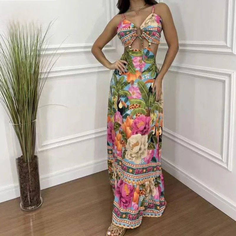 WW | Damen Tropen Maxikleid